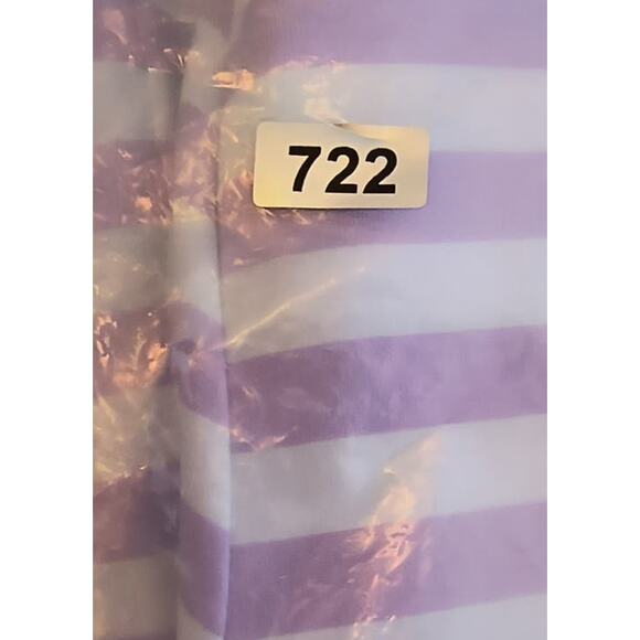 Talbots 3/4 Sleeve Top Women's Size L Lavender White Striped Stretch Knit Tee - Picture 13 of 13